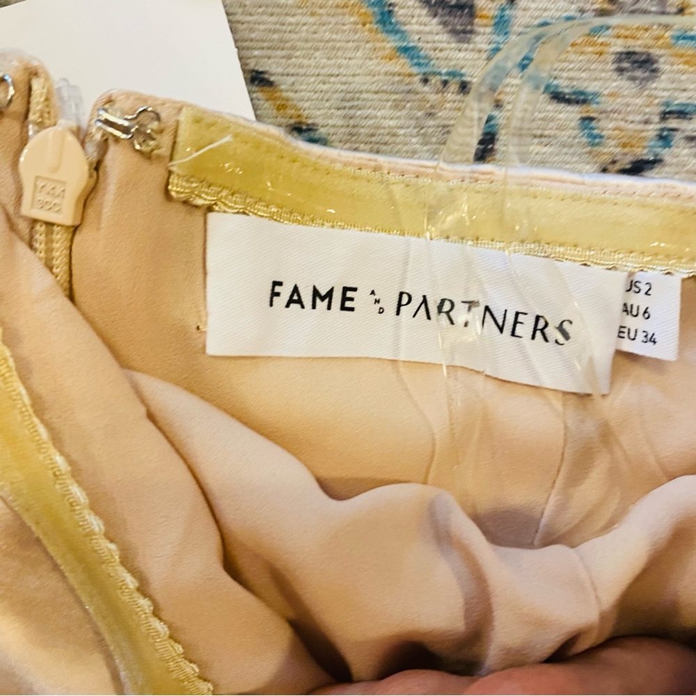 Free People x Fame And Partners NWT Cara Mini Dress Champagne One Shoulder - Picture 12 of 15